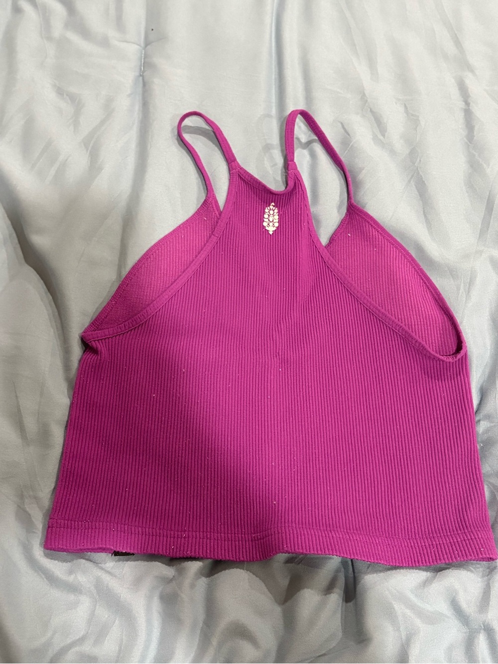 Free People Purple Ribbed Racerback Cropped Tank - Picture 3 of 3